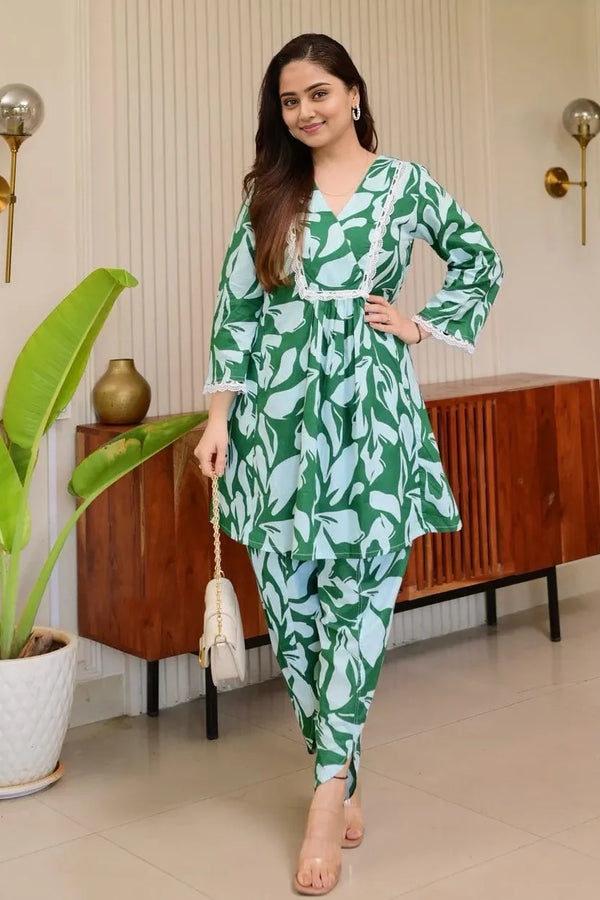 Green Leaves Printed Co-Ord Set